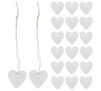 Ipetboom 30 pièces Pendentifs Cœur Bois avec Trou pour Suspendre Décoration Romantique Mariage et Anniversaire Ornements Écologiques Bois Blanc avec Corde pour Cadeau Noces et Décoration