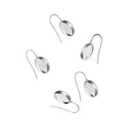 Ipetboom 30 Pièces Supports Oreilles Acier Inoxydable Argenté pour Fabrication Diy Base pour Créations Personnalisées
