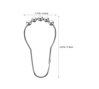 Ipetboom 36 Pièces Crochets de Rideau Anneaux Métalliques Résistants à la Corrosion à Cinq Perles Supports Robustes pour Rideaux Lourds Glissement Fluide pour Salle de Bain