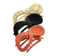 Ipetboom 3pièces Barrettes à Cheveux Classiques Pinces à Cheveux Décoratives Accessoires Élégants Pc Noir Mat Vert Gelée Orange Mat Pour Chignons Et Variées