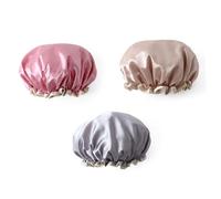 Ipetboom 3pièces Bonnet de Douche et Lavable Charlotte de Bain Réutilisable pour Salon et Plage Lot de Or Argent Rose