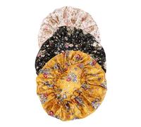 Ipetboom 3pièces Bonnet De Satin Pour Cheveux De Bonnets Dentelle Pour Sommeil Et Maquillage Aléatoires