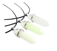 Ipetboom 3pièces Collier Ras Du Cou Pierre Naturelle Avec Pendentif Hexagonal Lumineux Pierre Bleue, Verte Et Bleu-vert Élégant Pour Cadeaux Et Occasions Spéciales