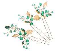 Ipetboom 3pièces Épingles à Cheveux De Mariée Cristal Épingles De Verte Accessoires De Coiffure Pour Mariage Et Promenade