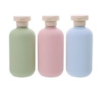 Ipetboom 3pièces Flacons de Toilette Rechargeables de Voyage avec Bouchon à Clapet Souples Plastique pour Shampoing Lotion et Gel Douche