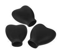 Ipetboom 3pièces Housses De Pinceaux Silicone Forme De Cœur Protège-pinceaux Cosmétiques Réutilisables Pour Fond De Teint Bronzer Et Blush Idéales Pour Voyage Noir