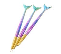 Ipetboom 3pièces Pinceaux Nail Art Forme De Sirène Set Professionnel De Pinceaux Pour Dessin Et Peinture Outils De Décoration Nail Art Kit De Cristal Pour