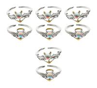 Ipetboom 4 Ensembles Bague Pierre De Lune Bagues Pour Les Femmes e De Mariage Fiançailles Anneau Décoration e Couple Bijoux e Femmes es e Créative Alliage 2 Pièces * 4