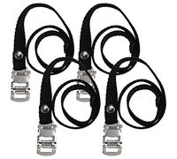 Ipetboom 4 Pcs Sangles de Porte-vélos en Nylon Noir Résistantes à l'usure, Fixation Sécurisée pour Pédales de Vélo DIY et Vélo à Pignon Fixe