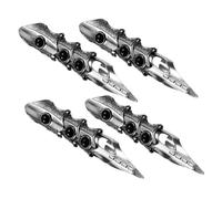 Ipetboom 4 Pièces Anneaux Articulés Punk Gothique Longs Doigts Halloween Accessoires Cosplay Unisex