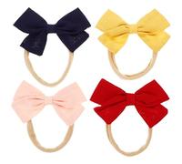 Ipetboom 4 Pièces Arc Bandeau Toilettage Articles Pour Bébés Accessoires De Cheveux Bébé Fille Nourrisson Bébé Arc Articles Groupe À Motifs Nourrissons Tissu Enfants Mignon Velours Chiffon