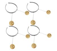 Ipetboom 4 pièces Bandeaux Cosplay Extraterrestre à Paillettes Accessoires de Fête Décoratifs pour Cheveux Headbands Élastiques avec Mousse Dorées