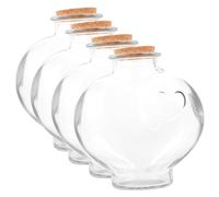 Ipetboom 4 Pièces Bouteilles en Verre avec Bouchon en Liège Petites Fioles Vides pour Décoration Pots De Potion pour Loisirs Manuels