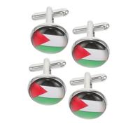Ipetboom 4 Pièces Boutons de manchette palestiniens Hommes drapeau national pour patriotique Présent boutons de manchette drapeau accessoires de chemise de mariage Alliage de zinc