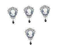 Ipetboom 4 Pièces Broche Vintage Portrait de Femme Épingle pour Chapeaux Écharpes et Vêtements Accessoire de Mode pour Anniversaire et Occasions Spéciales