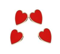 Ipetboom 4 pièces Broches Cœur Rouge Chic Accessoires de Vêtements pour Amoureux Élégants et Colorés