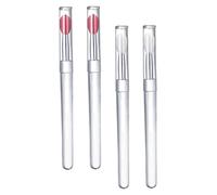 Ipetboom 4 pièces Brosse à Silicone Réutilisable avec Capuchon Lot de Applicateurs Transparents et Roses Outil Maquillage Portable pour Pratique et Facile à Transporter