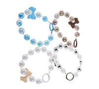 Ipetboom 4 Pièces Chaîne Téléphone Perles Kawaii Bracelet Poignet Lanière Anti-perte Porte-clés Pour Étui Téléphone Sac Accessoire Fille