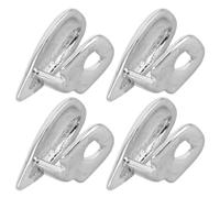 Ipetboom 4 Pièces Grills Dentaires Hip Hop Plaqués Argent Forme Goutte Eau Caps pour Canines Amovibles Bijoux Dentaires Urbains pour Rappeurs et Cosplay