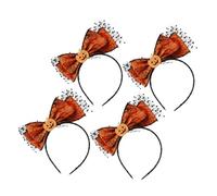 Ipetboom 4 pièces Halloween Headbands Bow-knot Pumpkin Skull Bat Spider Hair Bands Lightweight Festival Adornments For Party Costume