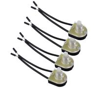 Ipetboom 4 Pièces Interrupteur Rotatif à Bouton Noir 2 Positions Compatible Lampe Murale et Plafonnier Pièces D’Éclairage Pratiques pour Allumage et Extinction Accessoire pour Lampe de