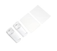 Ipetboom 4 pièces Kit Plaques Stamping Nail Art DIY Transparent avec Tampons pour Manucure French et Nail Stencils