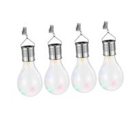 Ipetboom 4 pièces Lampes Solaires Suspendues à LED Ampoules Transparentes Fil Cuivre Décoratives pour Jardin Extérieur Étanches à Faible Consommation