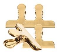 Ipetboom 4 pièces Lot de Clips Acier Inoxydable pour Fermeture Sachet Pinces pour Sacs Conservation Maintien Hermétique et Réutilisable Clips Scellage Alimentaire Polyvalents