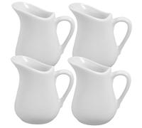 Ipetboom 4 pièces Lot de Pichets à Lait Céramique avec Bec Verseur Ergonomique et Faciles à Nettoyer pour Café Sauce et Crème Au Restaurant