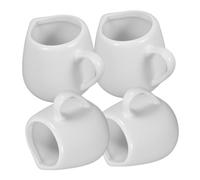 Ipetboom 4 Pièces Mini Cruche Céramique avec Poignée Lot de Petits Pots à Lait et Sauce Récipient et Décoratif pour Cuisine et Restaurant