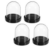 Ipetboom 4 Pièces Miniature Display Dome Transparent Plastic Cloche Covers Diameter for DIY Craft Protection and Dust Shield Tabletop Display Globe for Micro Landscape and Keepsake