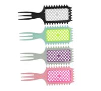 Ipetboom 4 Pièces Peigne Anti-statique pour Cheveux Bouclés Brosse à Grille Creuse Respirante Massage Du Chevelu Démêlage et Coiffage pour Cheveux Secs et Mouillés Portable Multi-couleurs