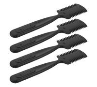 Ipetboom 4 Pièces Peigne Rasoir Amincissant pour Coupe Précise et Texturisation Outil Coiffure Double-face Noir pour Salon et Usage Maison Adapté à Tous Types de Cheveux