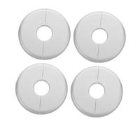 Ipetboom 4 Pièces Plaques de Couverture Murale Couvercles Décoratifs Rond pour Camoufler Trou de Tuyaux Électricité et Climatisation Flange Murale Inoxydable Argenté pour Décor de Votre