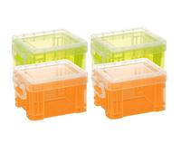 Ipetboom 4 Pièces Porte-fiches Avec Couvercle Boîte De Rangement Divers Pour Articles Bac Organisation De Bureau Pour Classement Et Stockage