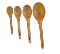 Ipetboom 4 pièces Set de Cuillères Doseuses de Hêtre pour Pâtisserie Accessoires de Cuisine Mesure Précise pour Café Poudre et Liquide Cuillères Détachables avec Graduation et Capacité