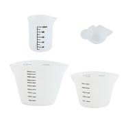 Ipetboom 4 pièces Set de Tasses à Mesurer Silicone Réutilisables Légères et avec Échelle Claire pour Cuisine et Laboratoire Facile à Nettoyer et Portable
