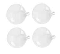 Ipetboom 4 pièces Vase Verre Transparent Suspendu Boule pour Plantes Décoration Maison Mariage DIY Terrarium