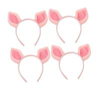 Ipetboom 4pièces Bandeau Cosplay Oreilles De Cochon Accessoire Mignon Peluche Couvre-chefs Pour Déguisement Halloween Pour Garçon Fille Et Adultes