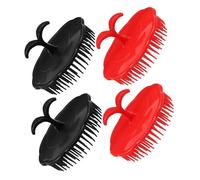 Ipetboom 4pièces Brosse De Massage Plastique Souple Pour Exfoliation Et Démêlage Outil De Capillaire Anti-pelliculaire Pour Types De Cheveux