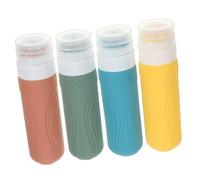 Ipetboom 4pièces Flacons De Voyage Silicone Ensemble De Bouteilles Rechargeables Pour Shampoing Et Cosmétiques Étanches Et Réutilisables Accessoires De Toilette Pour Vos Déplacements
