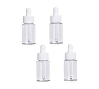 Ipetboom 4pièces Lot De Flacons Pipette Vides Transparents Avec Bouchon Bouteilles Sous-doseuses Plastique Durables Pour Huiles Essentielles Et Cosmétiques