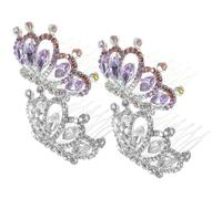 Ipetboom 4pièces Lot de Peignes Couronne pour Cheveux Mariage Décoré Strass Accessoires Coiffure Demoiselle Honneur