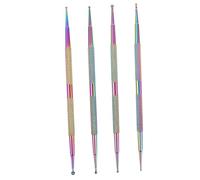Ipetboom 4pièces Lot de Stylos à Strass Métal avec Embouts Doubles Outils de Manucure Simples à Utiliser pour Débutants et Adaptés aux Ongles et Projets DIY Inclut Plusieurs Pointes