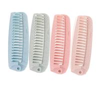 Ipetboom 4pièces Peigne à Double Tête pour Cheveux Antistatique Lot de Portable et Élastique pour Coiffure et Voyage