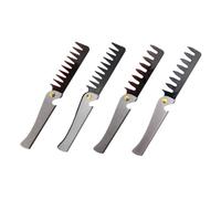 Ipetboom 4pièces Peigne de Poche Acier Inoxydable pour Homme Peigne à Cheveux de Poche pour Soins Quotidiens Démêlage et Massage