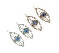 Ipetboom 4pièces Pince à Cheveux Evil Eye Vintage Avec Brillant Accessoires Punk Et Épingles à Cheveux Turques Bijoux Capillaires Glitter