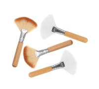 Ipetboom 4pièces Pinceau Éventail pour Maquillage Applicateur Blush Highlighter Set de Pinceaux Cosmétiques pour Visage Poudre et Maquillage du Teint