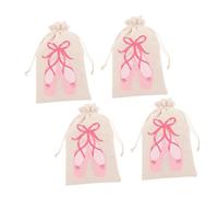 Ipetboom 4pièces Sac à Cordon De Danse Pochette pour Chaussures De Ballet pour Femmes Cours De Danse Et Spectacles