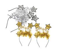 Ipetboom 4pièces Serre-tête Étoile pour Fête du Nouvel An Bandeau à Paillettes pour Veille de Noël Accessoires de Coiffure pour Fêtes de Fin Année